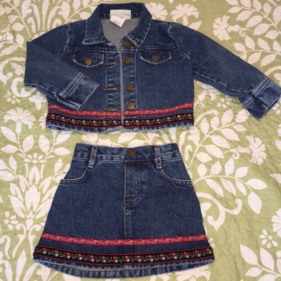 jean jacket and matching skirt